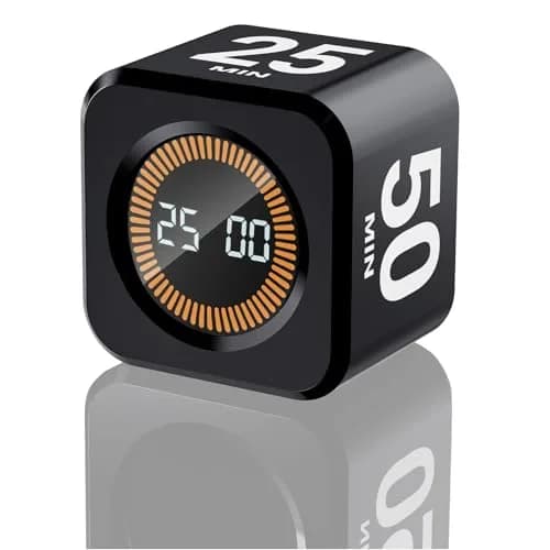 EooCoo Rotating Flip Timer 5/10/25/50 Min, USB-C Rechargeable, Visual Countdown & Stopwatch | ADHD Tools for Study & Work thumbnail 1