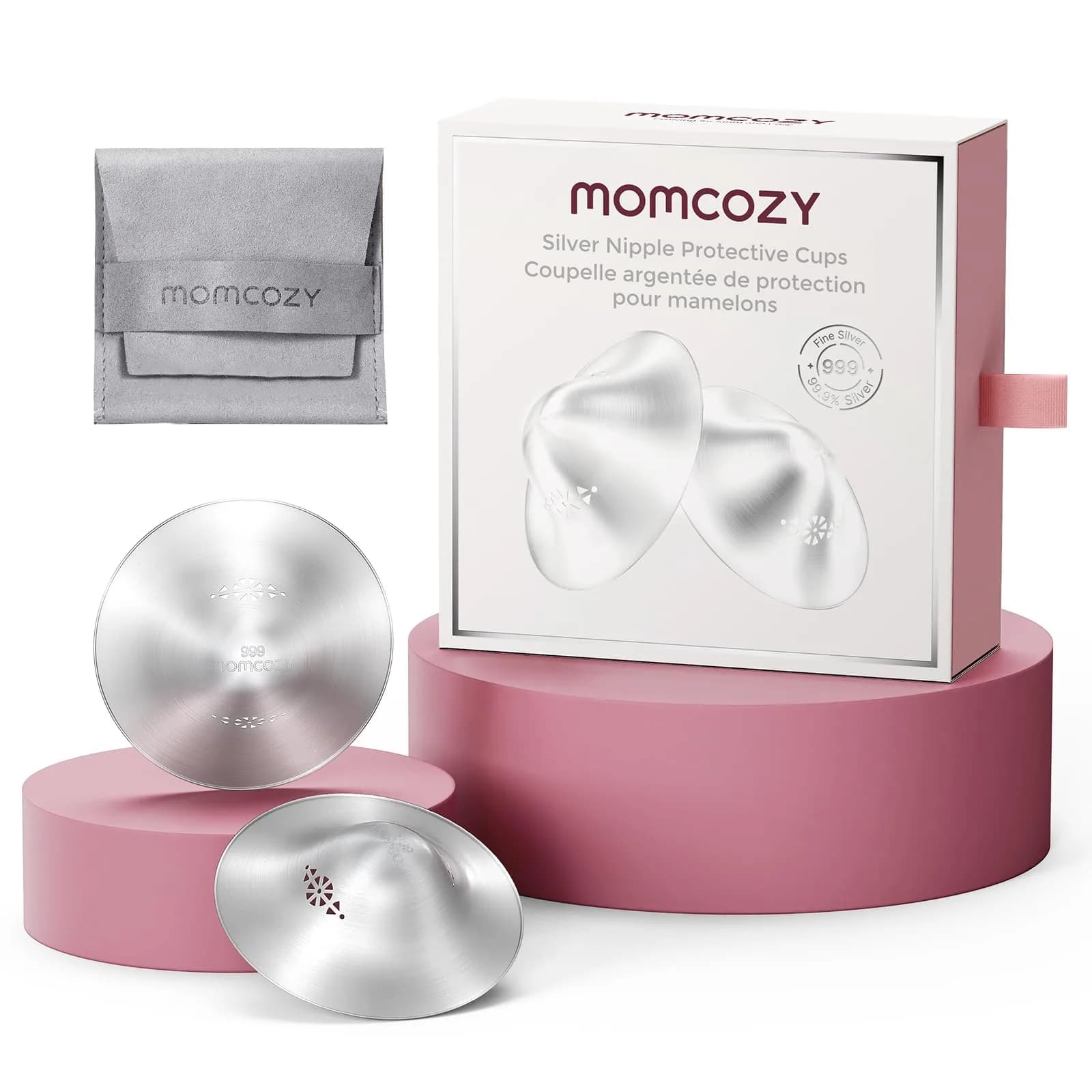 Momcozy 999 Silver Nursing Cups XL Size | Essential Postpartum Healing - main product image