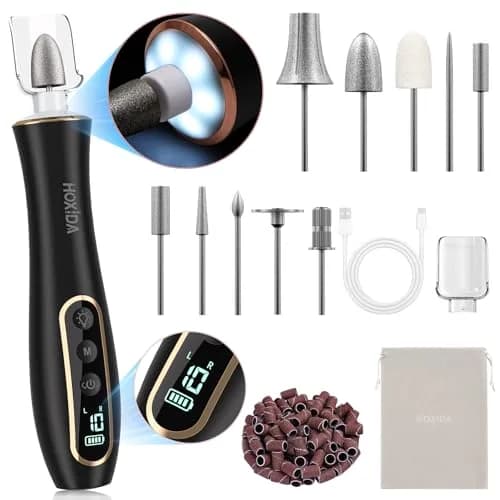 Hoxida Professional Nail Drill Kit Pink | 20,000 RPM Cordless Electric Nail File with 360° LED Light & 12 Bits thumbnail 1