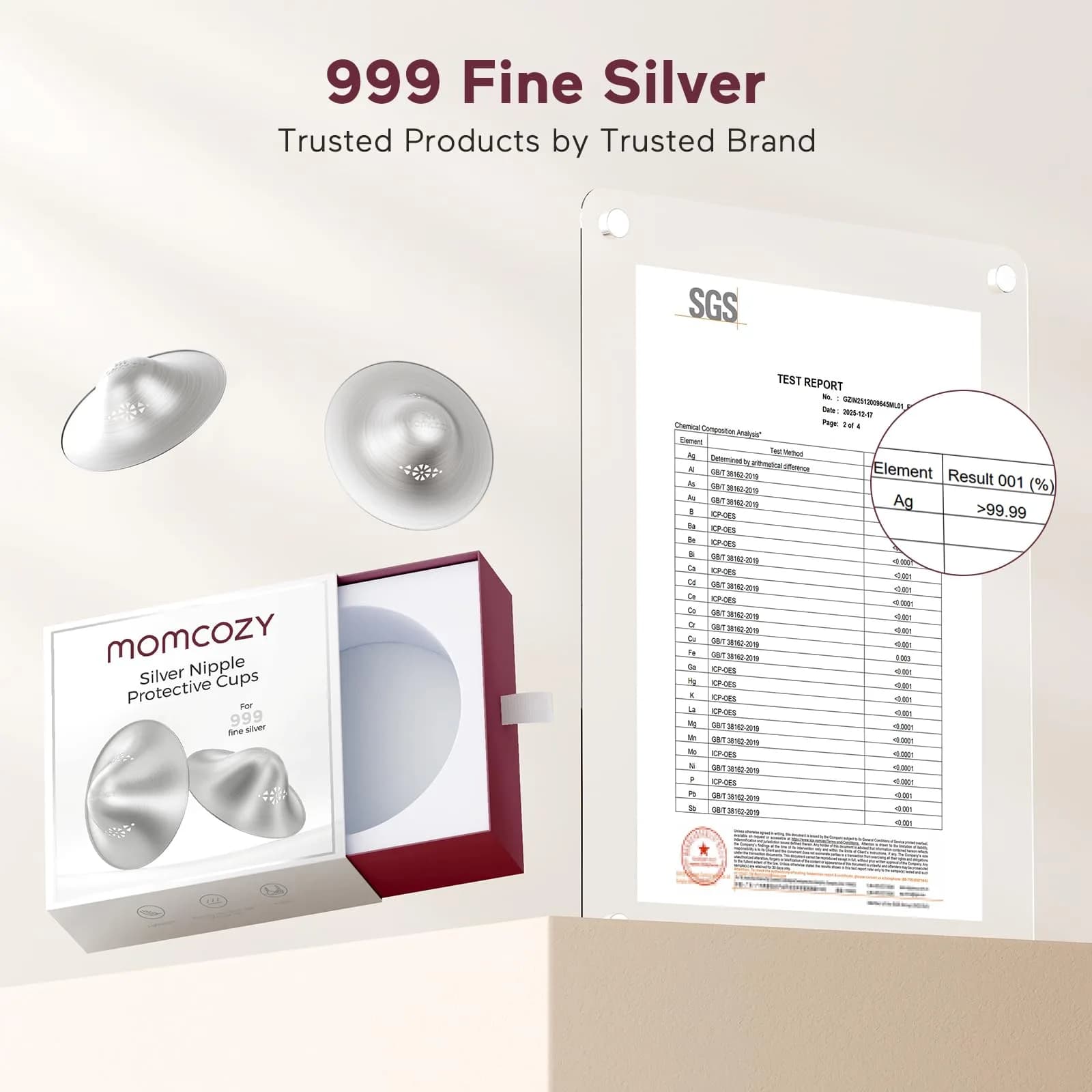 Momcozy 999 Silver Nursing Cups XX-Large-Hole | USA-Imported Breastfeeding Relief for XL Comfort - view 4
