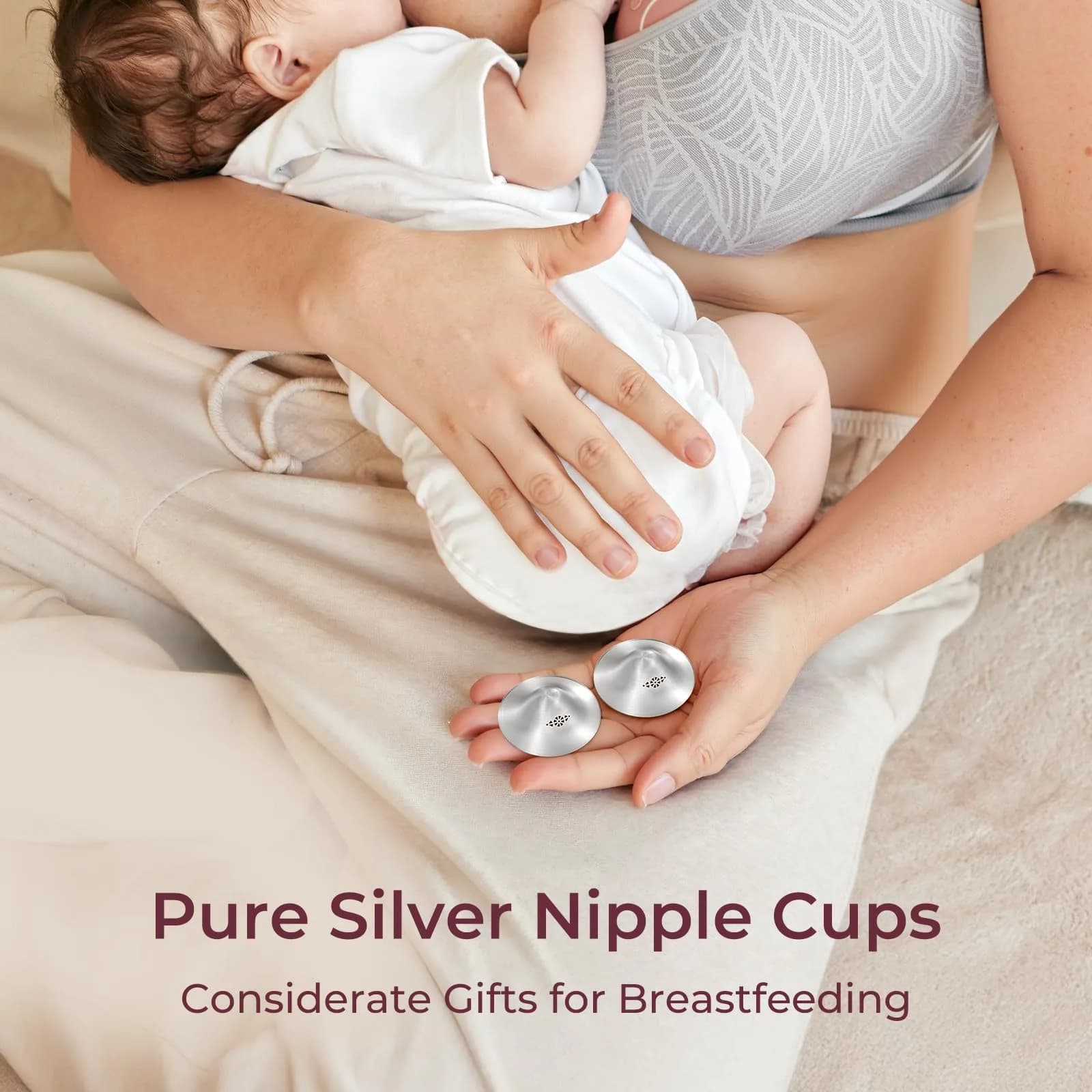 Momcozy 999 Silver Nursing Cups XX-Large-Hole | USA-Imported Breastfeeding Relief for XL Comfort - view 6