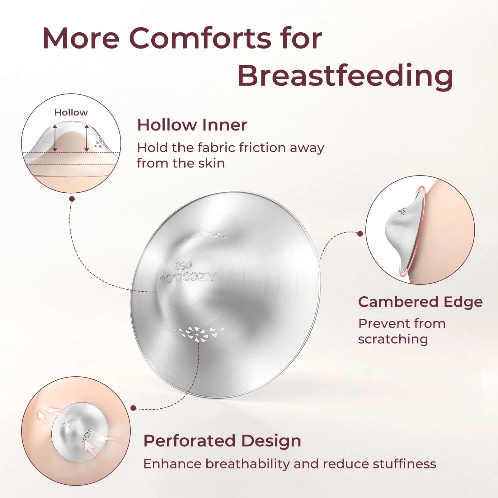 Momcozy 999 Silver Nursing Cups XX-Large-Hole | USA-Imported Breastfeeding Relief for XL Comfort - view 2