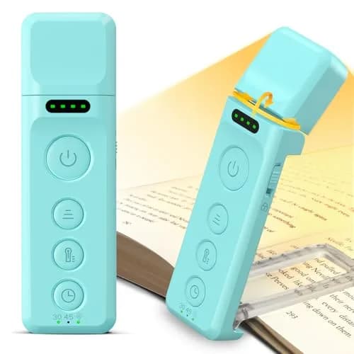 Glocusent 14 LED Book Light for Reading in Bed, USB-C Rechargeable, 10.4cm (4.1in) | Eye-Caring Clip-On Light with Timer thumbnail 1