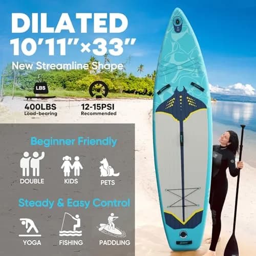 EGGORY Inflatable Paddle Board 11 ft | Versatile Water Sports Gear for Adults thumbnail 2