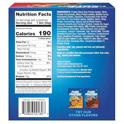 Pure Protein Sundae Cone Protein Bars 20g Protein 12 Ct | Gluten Free Snack Bar thumbnail 2