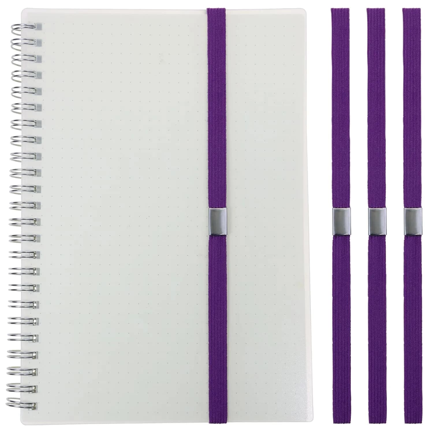 Mini Skater Elastic Planner Bands Book Page Markers for Hardcover Journal Notebook Book Lovers | Stretchy Closure Reading Straps for Notebooks 8"-11" (Purple) — Purple