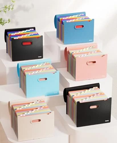 Sooez Accordion File Organizer 13-Pocket Letter Size | Durable Pink Pastels with Deeper Pockets thumbnail 2