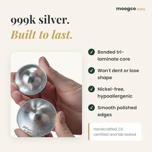 MOOGCO Original Silver Nursing Cups X-Large | 99.9% Pure Silver for Soothing Relief thumbnail 6