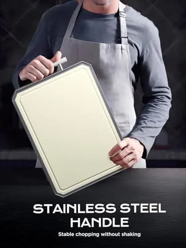 SNOWCLAD Extra Large Stainless Steel Cutting Board Set of 3 | Durable, Hygienic & Dishwasher Safe thumbnail 6