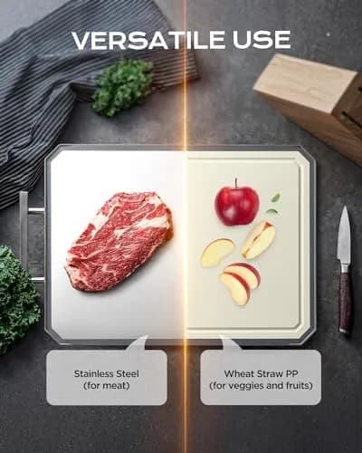 SNOWCLAD Extra Large Stainless Steel Cutting Board Set of 3 | Durable, Hygienic & Dishwasher Safe thumbnail 3