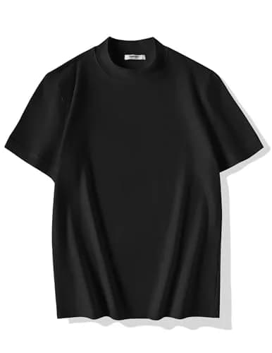 COOFANDY Mock Turtleneck for Men Heavy Weight Cotton Short Sleeve | Casual Regular Fit thumbnail 4
