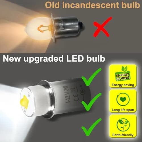 HQRP 10-Pack High Power 3W LED Bulb Compatible with Maglite 3D 4D 5D 6D / 3C 4C 5C 6C / 3-4-5-6 D/C Cell Torch Flashlights thumbnail 2