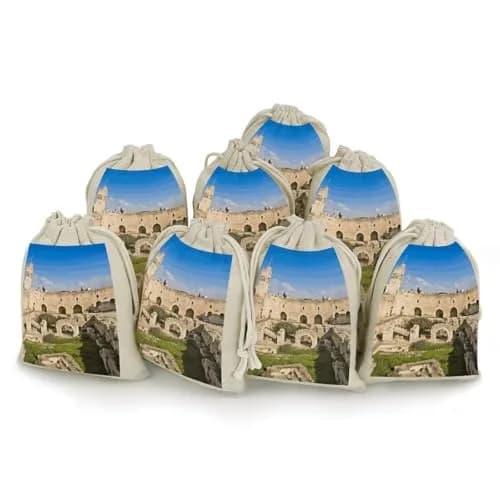 IOLVSHGH Israel at The Tower of David Cotton Muslin Bags 6.7x4.9 Inch | Reusable Gift & Spice Pouches thumbnail 1