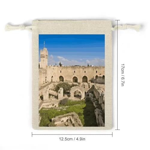 IOLVSHGH Israel at The Tower of David Cotton Muslin Bags 6.7x4.9 Inch | Reusable Gift & Spice Pouches thumbnail 2