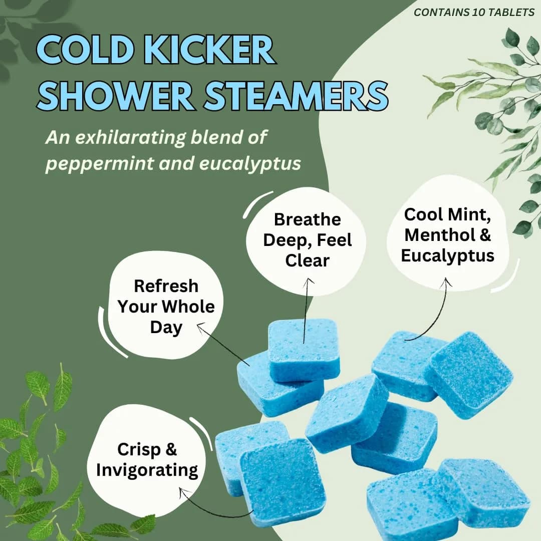 The Herbal Zen Cold Kicker Shower Steamers Aromatherapy for Relief, Peppermint & Eucalyptus Shower Bomb Tablets (20 Pack) - view 5