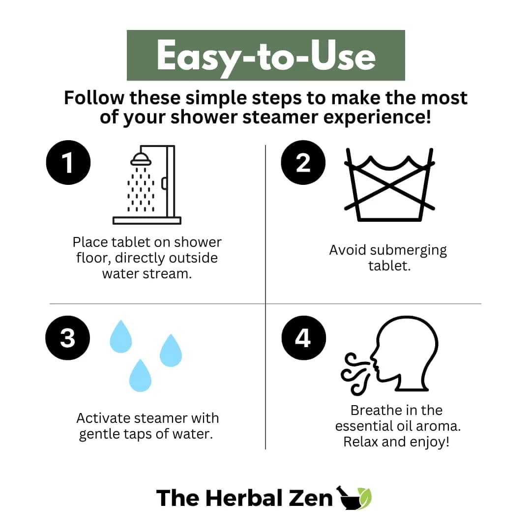 The Herbal Zen Cold Kicker Shower Steamers Aromatherapy for Relief, Peppermint & Eucalyptus Shower Bomb Tablets (20 Pack) - view 7