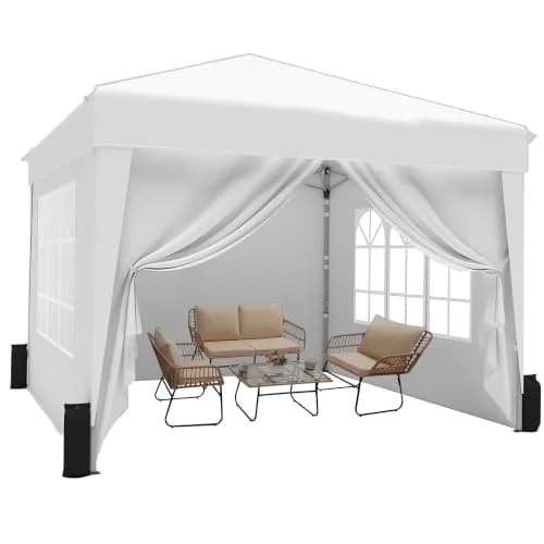 SANWAY 10x10 Pop Up Canopy with Sidewalls x 4 | Waterproof, UV-Resistant Portable Shelter thumbnail 1