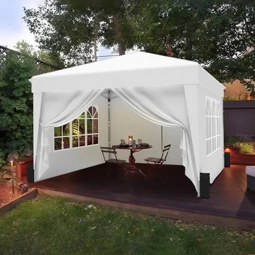 SANWAY 10x10 Pop Up Canopy with Sidewalls x 4 | Waterproof, UV-Resistant Portable Shelter thumbnail 6