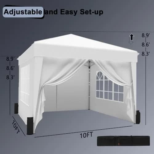 SANWAY 10x10 Pop Up Canopy with Sidewalls x 4 | Waterproof, UV-Resistant Portable Shelter thumbnail 3