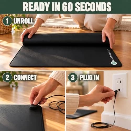 EARTHVERA Grounding Mat for Sleep, Feet & Desk | Supports Deep Sleep & Wellness thumbnail 3