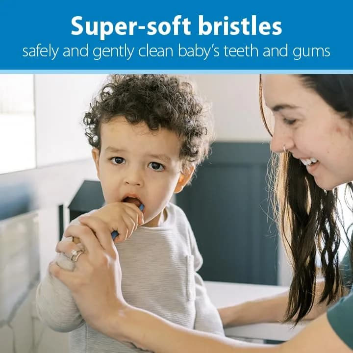 Dr. Brown's Infant-to-Toddler Toothbrush Set Soft & Gentle Manual Toothbrushes for Baby 0-3 Years – 4-Pack thumbnail 3