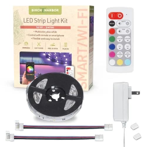 Birch Lighting Multicolor RGBW Smart LED Strip Light Kit 5m (16ft) with Remote & App Control thumbnail 1