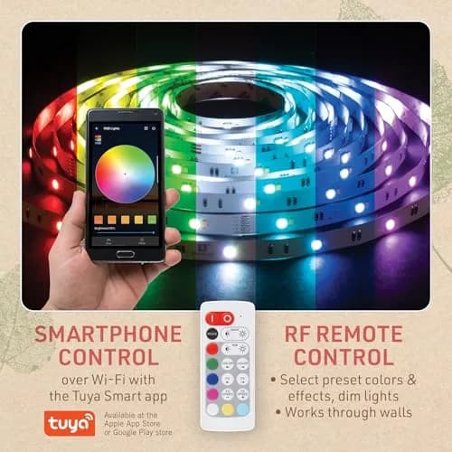 Birch Lighting Multicolor RGBW Smart LED Strip Light Kit 5m (16ft) with Remote & App Control thumbnail 2