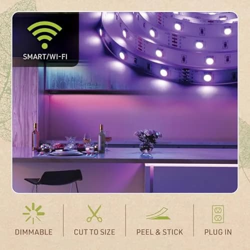 Birch Lighting Multicolor RGBW Smart LED Strip Light Kit 5m (16ft) with Remote & App Control thumbnail 3