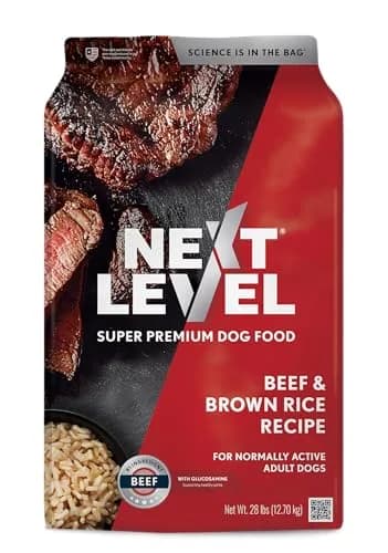 Next Level Super Premium Dog Food – Beef & Brown Rice Recipe, 28 Pound | Supports Hip & Joint Health thumbnail 1