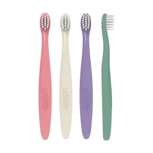 Dr. Brown's Infant-to-Toddler Toothbrush Set, Soft & Gentle Manual Toothbrushes for Baby, 4-Pack | BPA Free, 0-3 Years thumbnail 2