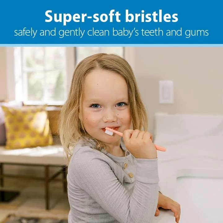 Dr. Brown's Infant-to-Toddler Toothbrush Set, Soft & Gentle Manual Toothbrushes for Baby, 4-Pack | BPA Free, 0-3 Years thumbnail 4