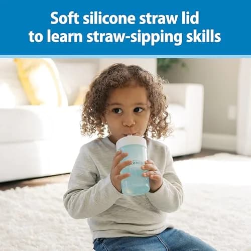 Dr. Brown's Milestones Straw to 360 Convertible Toddler Training Cup Set, 10 oz/300 mL | Interchangeable Silicone Straw & 360 Lids thumbnail 3