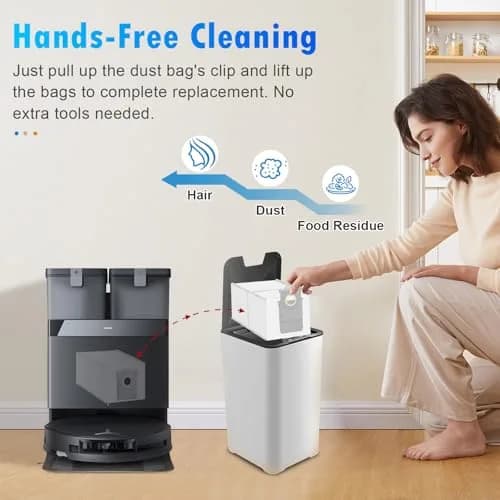 DrFlito 10 Pack X8 Dust Bags for Ecovacs Deebot Omni Robot Vacuum Cleaner | 4-Layer Filtration thumbnail 6