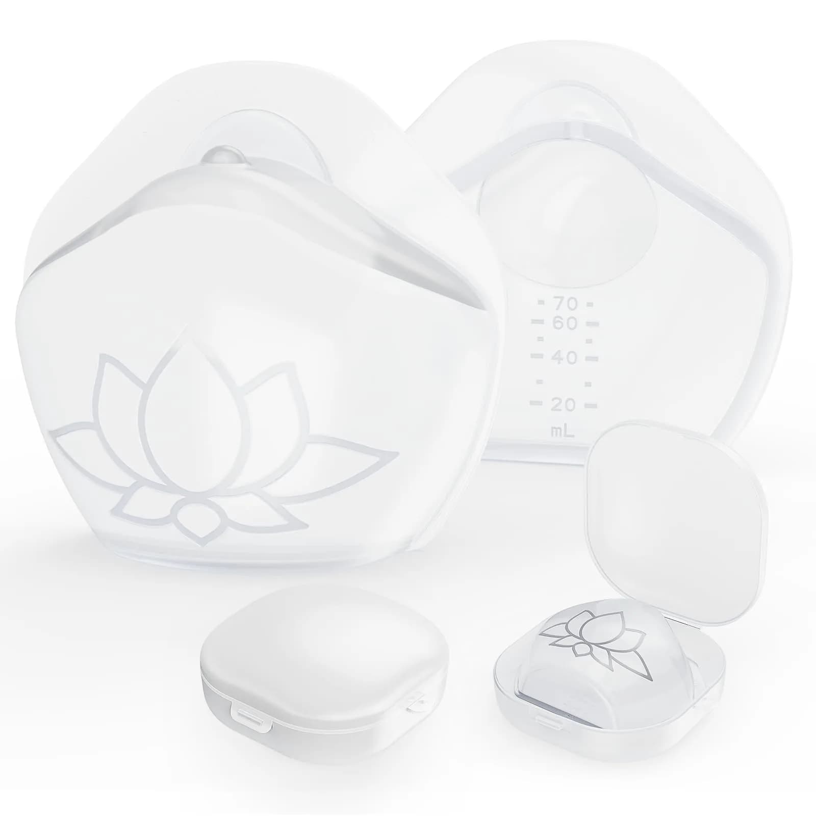 Hranio Milk Collectors for Breastfeeding 70ml (2.5oz) | Wearable Silicone Breast Pump for Postpartum Essentials — 2.5 Ounce