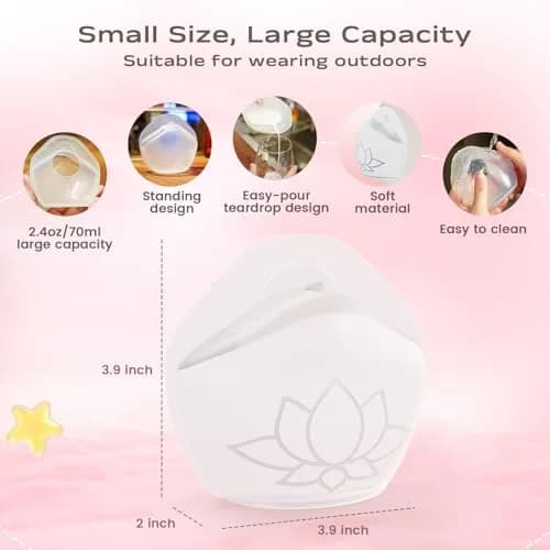 Hranio Milk Collectors for Breastfeeding 70ml (2.5oz) | Wearable Silicone Breast Pump for Postpartum Essentials thumbnail 4