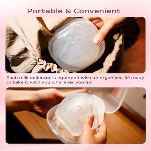 Hranio Milk Collectors for Breastfeeding 70ml (2.5oz) | Wearable Silicone Breast Pump for Postpartum Essentials thumbnail 6