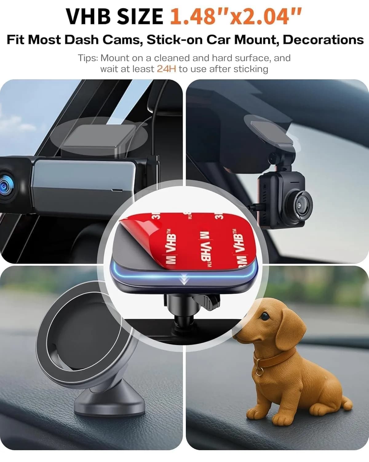 APPS2Car 3M VHB Double Sided Adhesive Pads 1.48" x 2.04" (8 Pack) | Strong Hold for Car Mounts & Accessories - view 2
