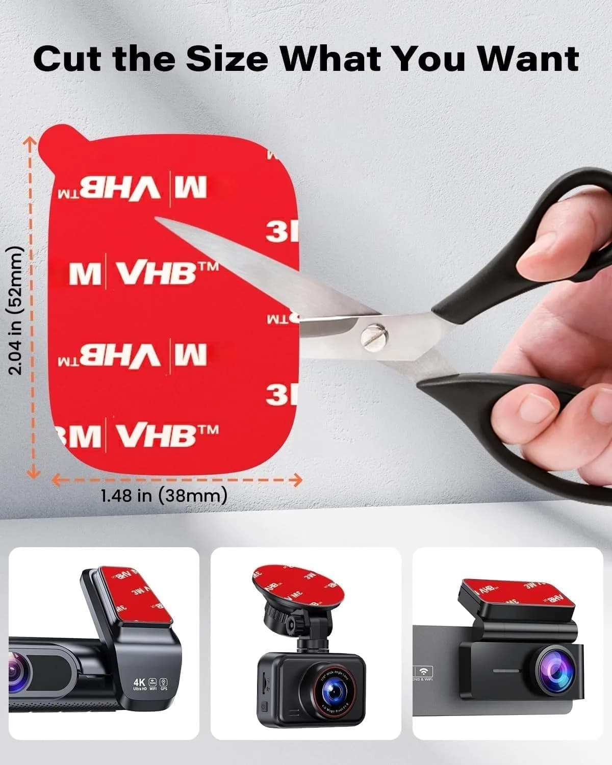 APPS2Car 3M VHB Double Sided Adhesive Pads 1.48" x 2.04" (8 Pack) | Strong Hold for Car Mounts & Accessories - view 4