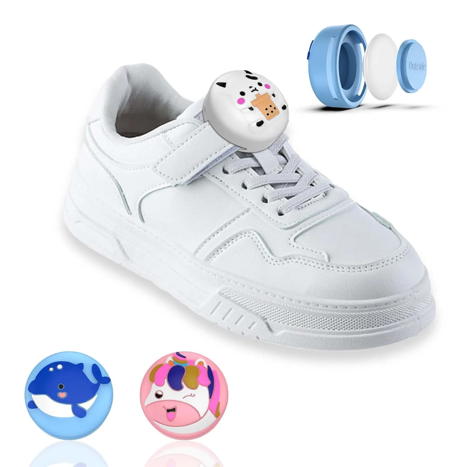 BIQIRE AirTag Shoes Holder 2-Pack (Blue & Pink) | Waterproof Silicone Case for Kids Shoelaces — (Blue+Pink)