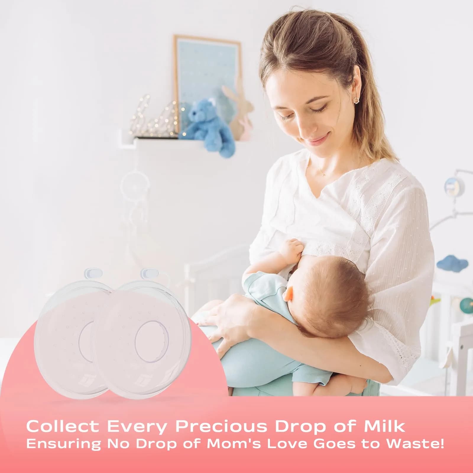 Hranio Breast Milk Collector Shells 30ml (1oz) | BPA-Free Silicone, 4 Counts | Invisible Nursing Tech - view 7