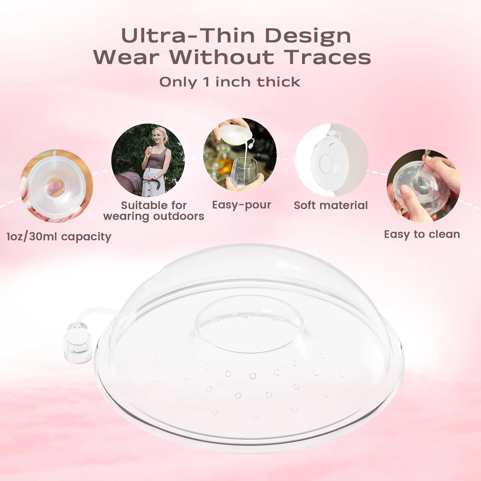 Hranio 1 Ounce Wearable Milk Collectors for Breastfeeding - Set of 2 - view 4