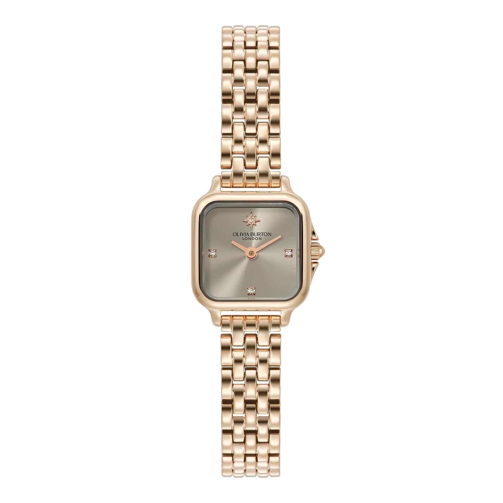 Olivia Burton Grosvenor Mini 20mm Rose Gold Women’s Quartz Watch | Sunray Dial, Crystal Markers, 30m Water-Resistant - main product image