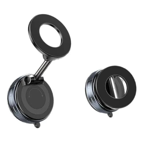 Jikasho Magnetic Phone Holder for Car, Suction Cup Mount, MagSafe Compatible, Space Grey | 360° Adjustable thumbnail 1