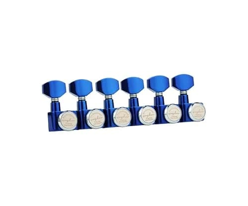 Guyker 6-in-line Guitar Locking Tuners GK434, Blue Chrome (Set of 6) | Precision 1:18 Gear Ratio thumbnail 2