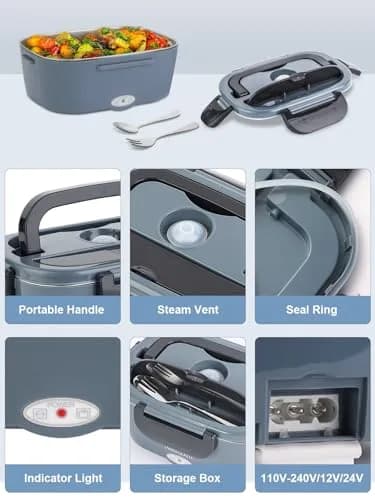 NestDin Electric Lunch Box 1.5L | Rapid 80W Heating, Leakproof & Food-Grade Steel thumbnail 6