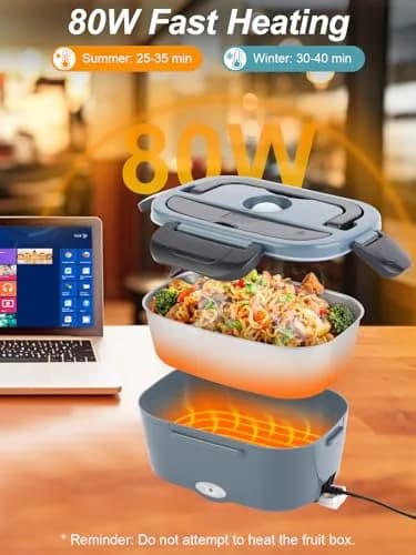NestDin Electric Lunch Box 1.5L | Rapid 80W Heating, Leakproof & Food-Grade Steel thumbnail 2