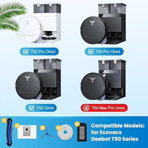 KTNAid 24 Pcs Vacuum Accessories Kit for Ecovacs Deebot T50 Pro Omni/T50 Omni/Gen2 | Value Pack for Efficient Cleaning thumbnail 2