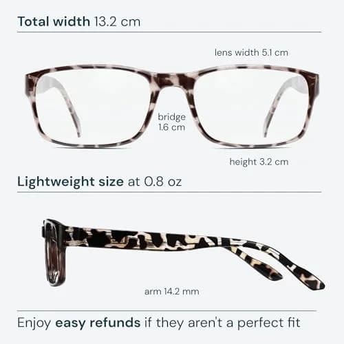 Gaoye 2.0 Professional Reading Glasses with Blue Light Protection, 5-Pack, 2.00x Magnification | Classic Rectangular Frames thumbnail 6