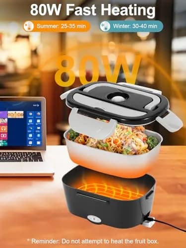 NestDin 80W Electric Lunch Box for Adults 1.5L | Portable, Leakproof & Heats in 25-40 mins thumbnail 3
