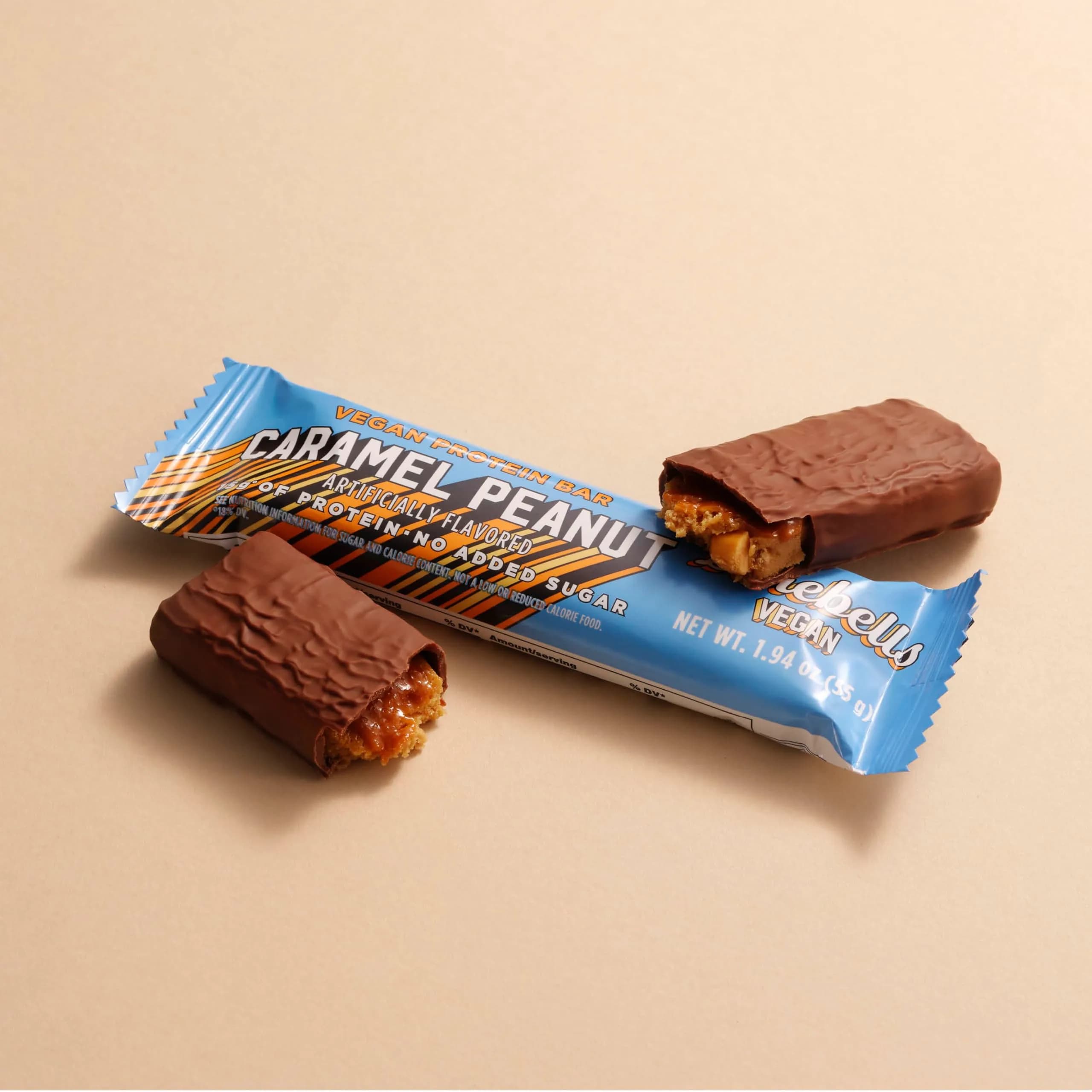 BAREBELLS Vegan Protein Bars Peanut Caramel 24 Count | Plant Based High Protein Snack - view 5